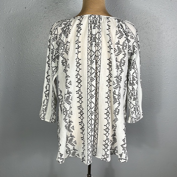 Ann Taylor loft embroidered tassel blouse - Picture 4 of 9